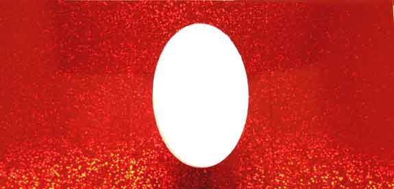 100 Oval - Passe Partout Karten - Holografisches Rot