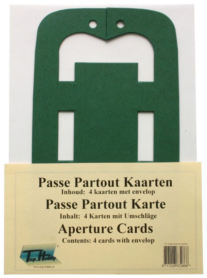 Sled Cards Package - Dark Green - 4pcs with envelopes