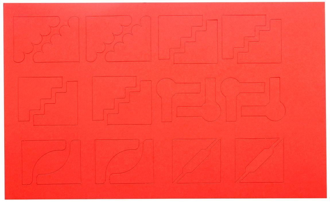50 Corner Die-cuts - Cardboard Sheets - Red