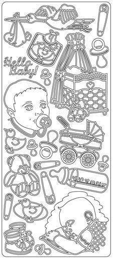 Baby  - Peel-Off Sticker Sheet - Silver