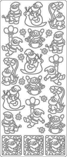 Gnome- Peel-Off Stickersheet - Silver