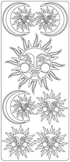 Sonne  - Mond - Groß- Peel-Off Stickers - Multi