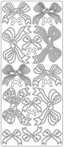 Bow - Large- Peel-Off Stickersheet - Silver