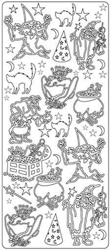 Wizard and Witch- Peel-Off Stickersheet - Silver