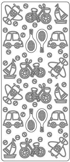 Auto - Fahrrad - Tennis- Peel-Off Stickers - Multi