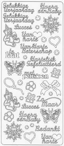 Text Mixed - Dutch - Peel-Off Sticker Sheet - Silver
