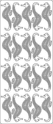 Seahorse - Peel-Off Sticker Sheet - Silver