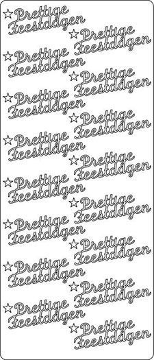 Prettige Feestdagen - Peel-Off Stickervel - Zilver