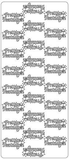 Prettige Feestdagen   - Peel-Off Sticker Sheet - Silver