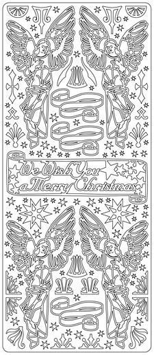 Engel en Kerst Afbeeldingen - Peel-Off Stickervel - Zilver
