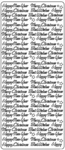 Weihnachts text  Divers - Englisch - Peel-Off Stickers - Silber