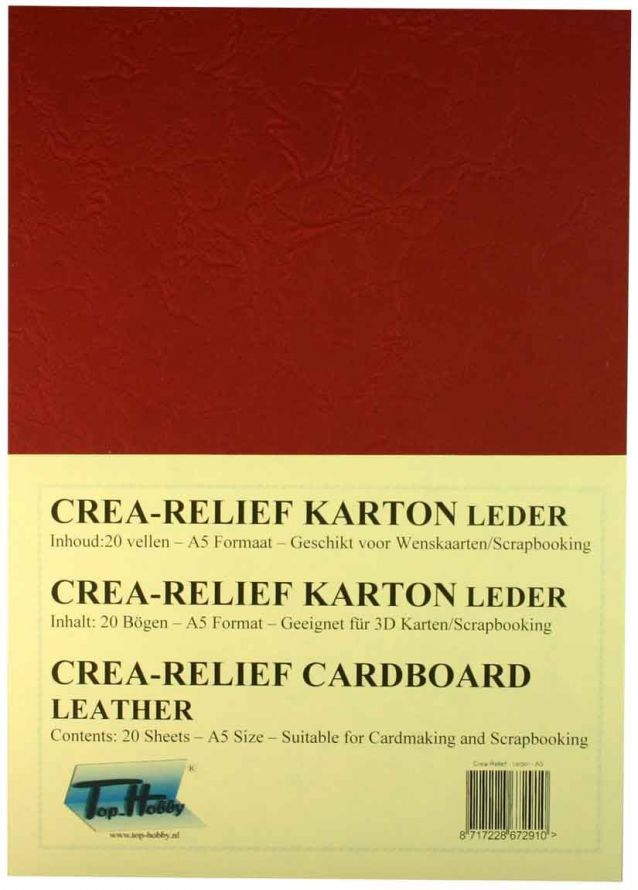 Leather - Crea-Corrugated - Board Package - A5 - Bordeaux