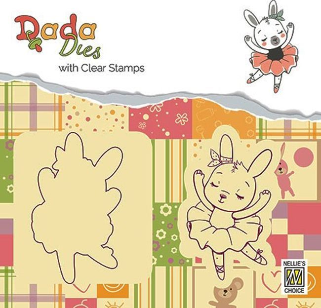 Transparent Stamps and Die-cut Stencil - DADA - Bunny Ballerina