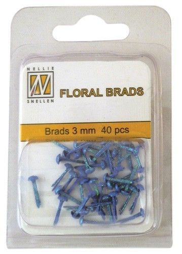 Floral Brads Glitter - Saffierblauw - 40 stuks