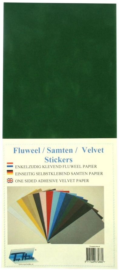 Velvet Sticker Sheet - Green - 10x23cm