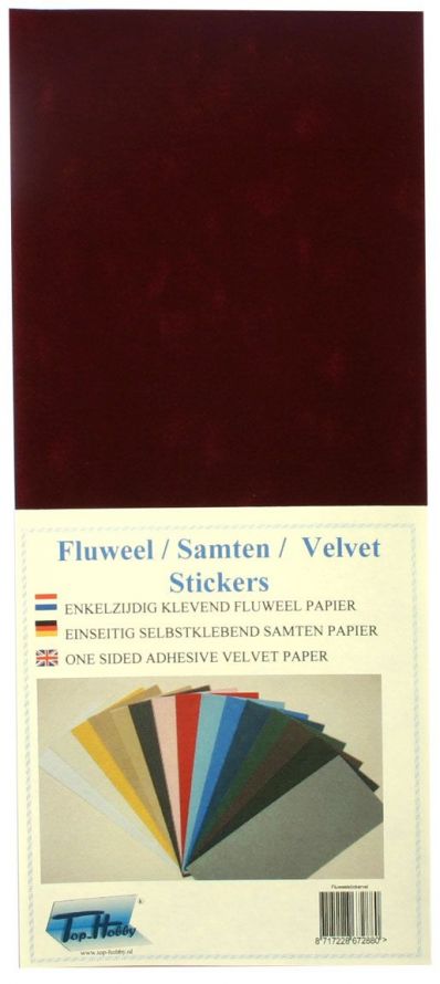 Fluweel Stickervel - Bordeaux - 10 x 23 cm