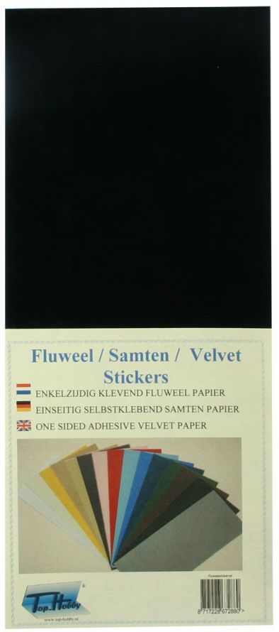Samt Sticker Bogen - Schwarz - 10 x 23 cm