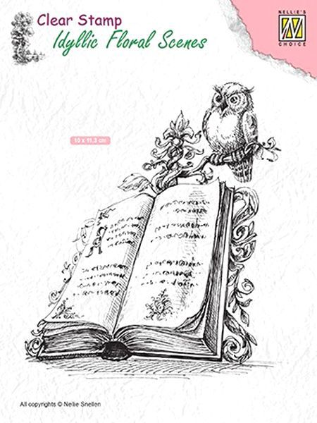Clear Stamp - Idyllic Floral Scenes  Book with Owl