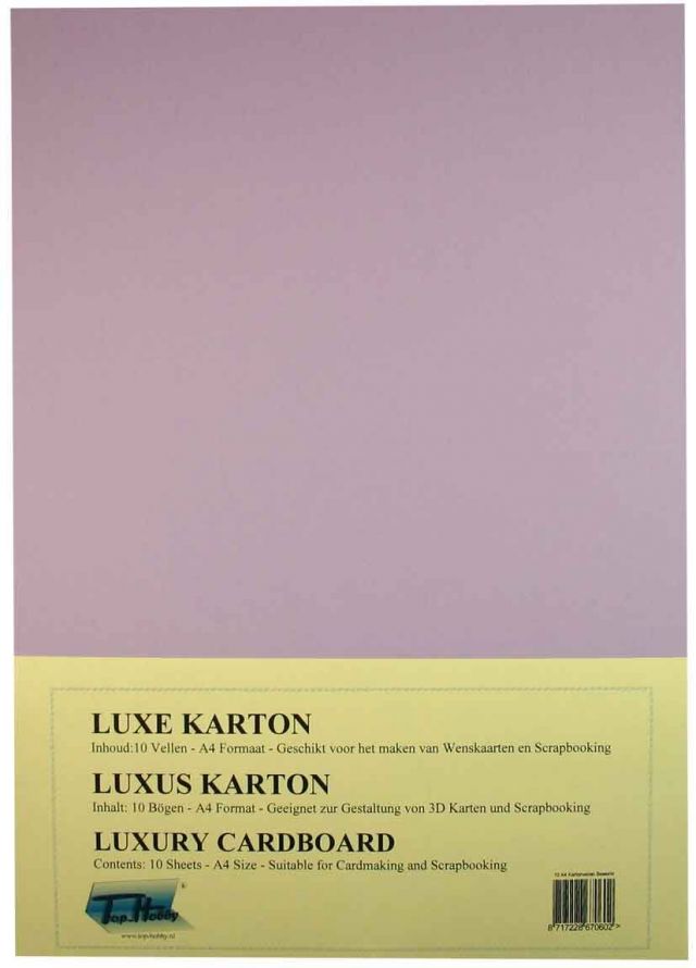Luxus A4 Karton Packung - Leinen Lilac - 10 Bögen