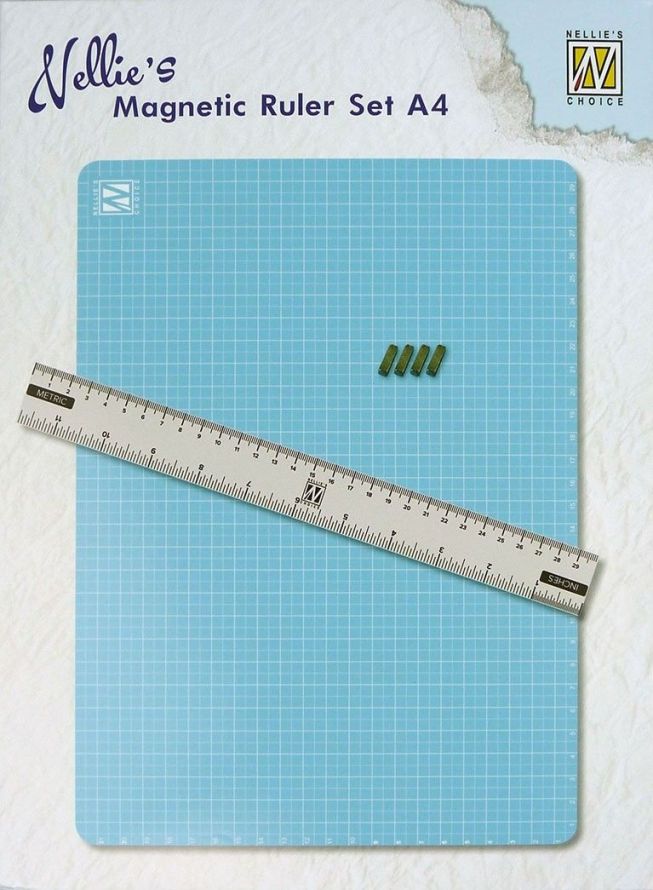 Magnetic Ruler Set A4 (Cutting mat + Ruler + 4 magnets)
