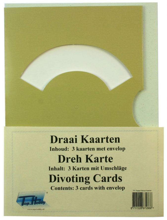 Dreh Karten Packung - Caramel Glanz - 3 Karten, 3 Umschlagen und Muserklammer