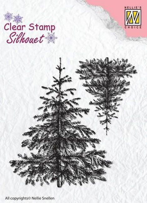 Transparante Stempel - Silhouette - Christmas 2 Fir-Trees