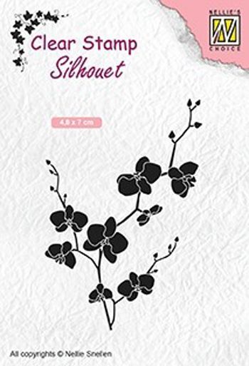 Silhouette Transparante Stempel - Branch with Flowers