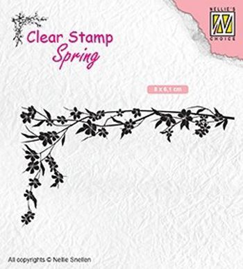 Spring Clear Stamp -  Floral Corner 1