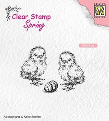 Spring Clear Stamp -  Chicken an easter egg