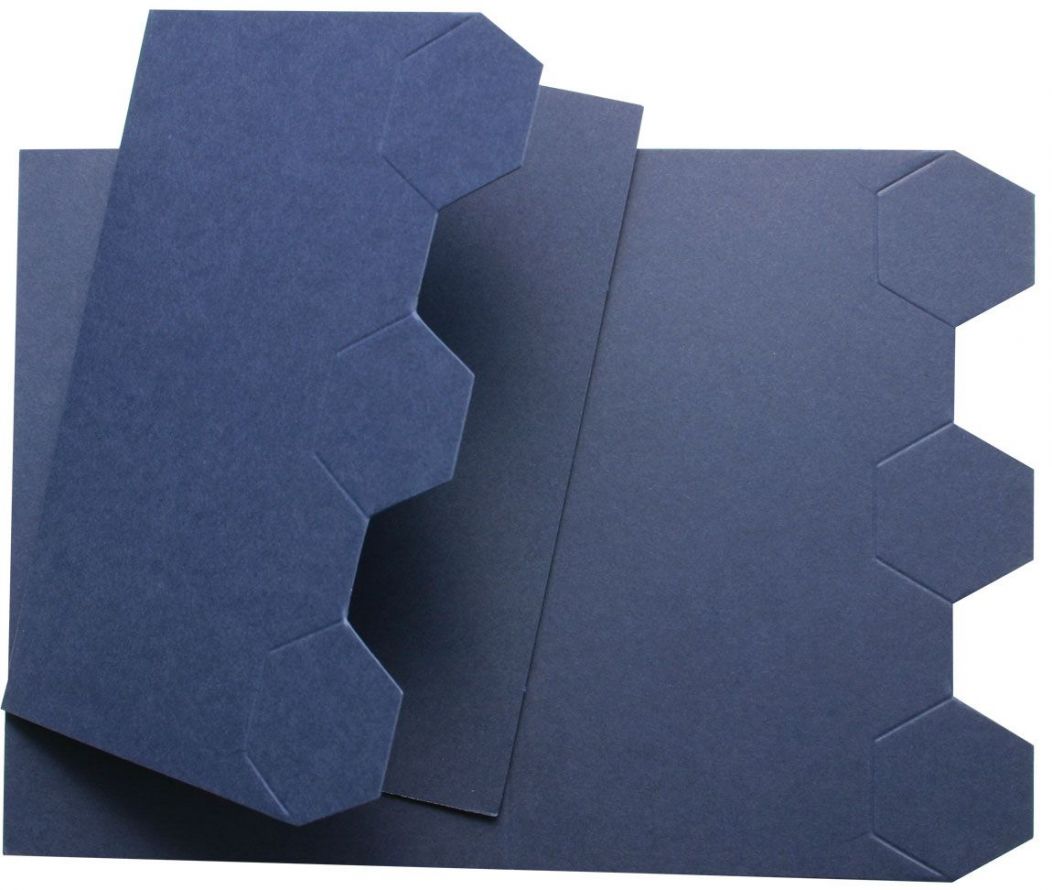 100 Hexagon - Double Fold Cards - Dark Blue