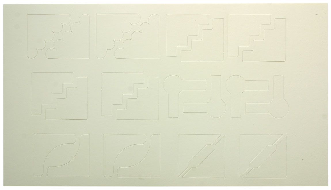 50 Corner Die-cuts - Cardboard Sheets - Ivory
