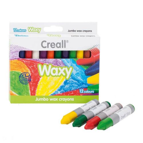 Wax Crayons - Creall Waxy - 12 Colours - Ø 12 mm