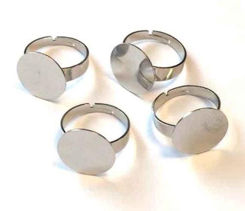 4 Ringe mit 16mm Top - Silber