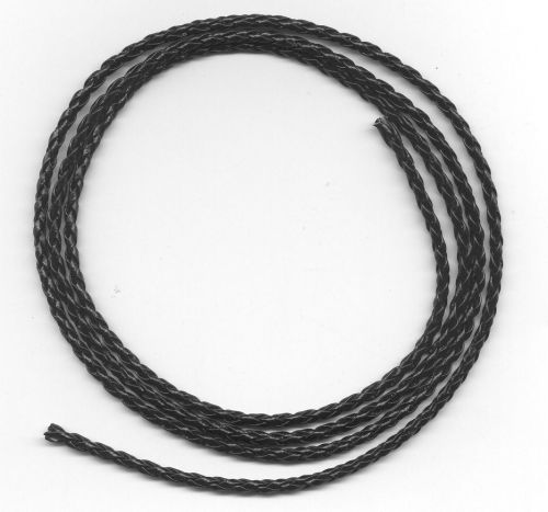 Woven Leather-like Cord - Black - 3mm x 1M