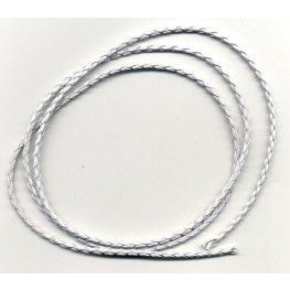 Woven Leather-like Cord - White - 3mm x 1M