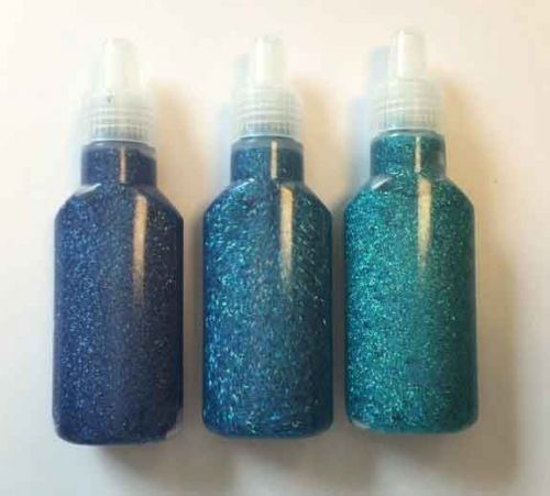 Glitter Glue - Assorti Set - 3x Caribean Blau