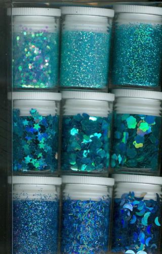 Glitter Assorti Set - 9x Blauw