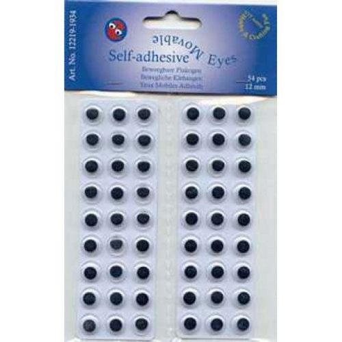 Self-Adhesive Movable Eyes - Round - 12mm