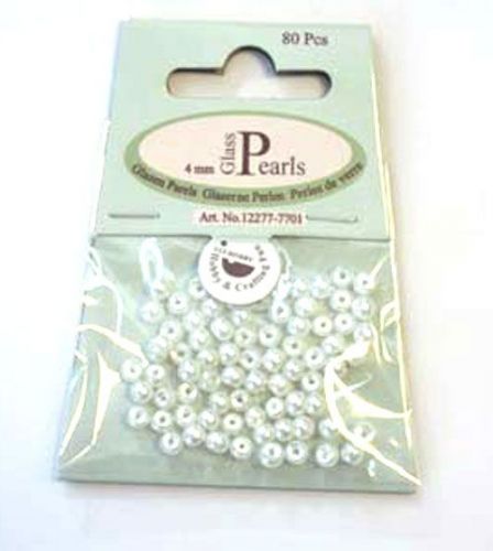 Perles en verre Rond - 4mm - Blanc