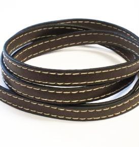 Faux Leather Cord -  Flat - 9x1,5mm - Dark Brown - 1M