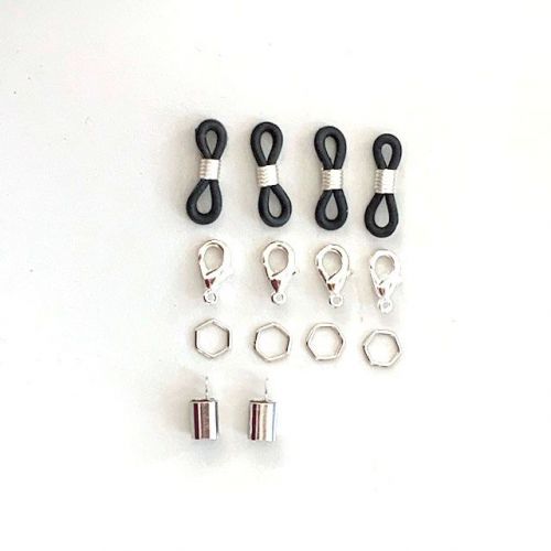 Sunglass Chain Set - DIY - Black Silver