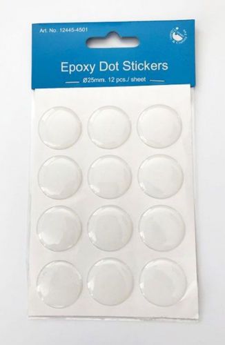Epoxy DOT Stickers Round - 25mm - 12 pcs