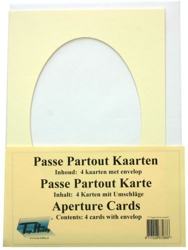 Oval Passe Partout Karten Packung - Elfenbeinweiß