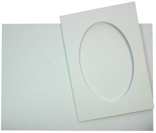 100 Oval Passe Partout Cards - White