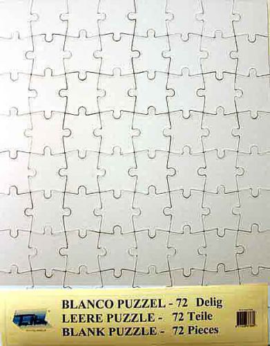 Blank Jigsaw Puzzle - 72 Pieces - 29,5 x 37cm