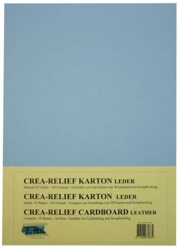 Leder - Crea-Reliëf Motief - Karton Pakjes - A4 - Lavendel Blauw