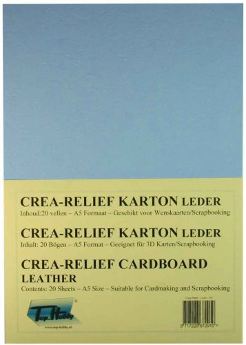 Leder - Crea-Reliëf Motief - Karton Pakjes - A5 - Lavendel Blauw