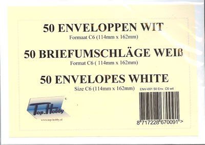 Envelopes Packet C6 - 50 envelopes - White