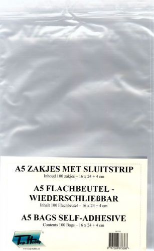 A5 Flachbeutel - Transparent - 16x22+3cm 