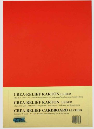 Cuir - Crea-Papier Texturé - Carton Paquet - A4 - Rouge